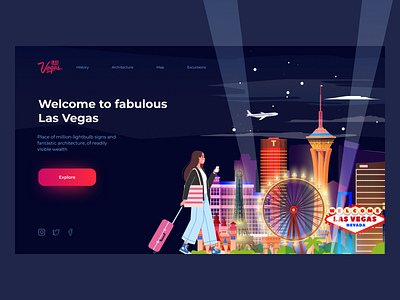 Las Vegas city figma illustration las vegas photoshop town ui ui ux ui design uidesign uiux uiux design uiuxdesign web design webdesign website website design welcome