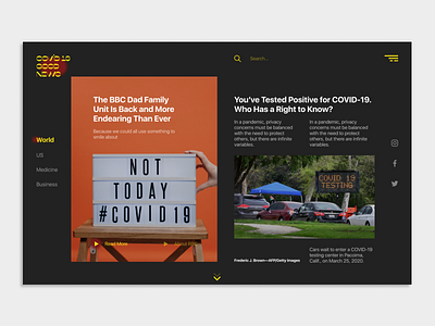 Concept News Site "Covid 19 Good News" covid design minimal news newsfeed typography ux virus web website