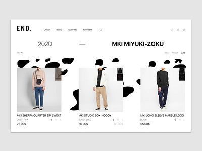 Concept Design "END." branding design ecommerce end. minimal store typography ui ux web website