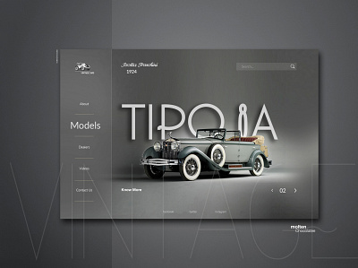 Vintage Cars-User Interface Inspirational Design design illustration photoshop ui ux website website design