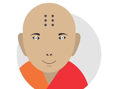 Chines Monge avatar chracter illustration monge vector