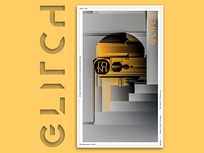 Glitch abstract art cover art modern typogaphy
