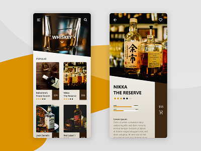🧭 Barrel - Liquor shop alcohol alcohol branding app app design application branding brown dark design minimal mobile shop ui design