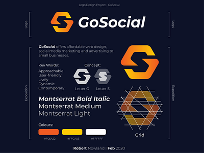 GoSocial Logo branding graphicdesign icon lettermark logo logodesign logodesigner logomark logotype monogram