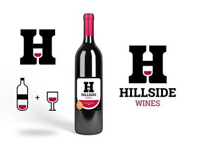 Hillside Wines brand identity branding graphicdesign lettermark logo logodesign logodesigner logomark logotype monogram negative space