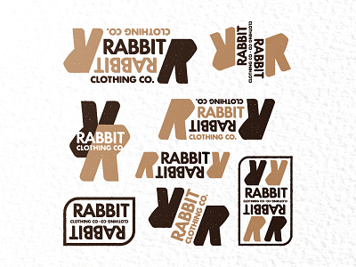 Rabbit Clothing Co. Logo Lock-ups branding graphicdesign illustrator lettermark logo logodesign logodesigner logomark logotype monogram