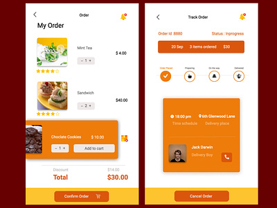 food app order screen