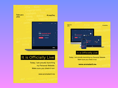 Website Launch Poster Design instagram post instagram stories instagram story launch portfolio poster poster design website whatsapp story