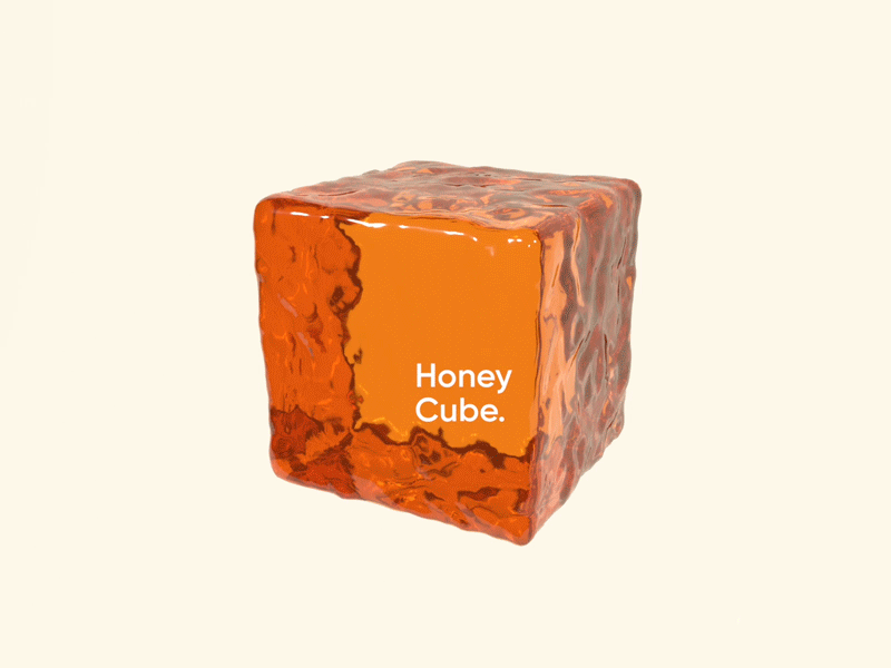 Honey Cube 3d 60fps animated gif arnold art cinema 4d cinema4d cinema4dart cinema4dr20 cube cuberto damage honey honeybee satisfaction satisfying soft body softbody softbody damage