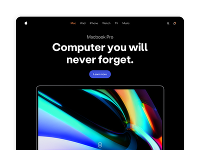 Apple Website adobe xd apple apple design blackandwhite concept dark mode dark theme figma iphone iwatch mac os macbook macbook air macbook mockup macbook pro macbookpro osx retina website concept website design