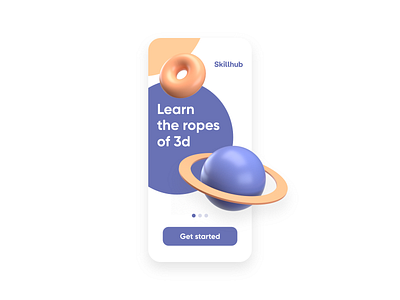 Skillhub App Design 3d 3d art 3d modeling adobe dimension app design app ui clean design clean ui dimension learn learn the ropes learning learning app learning platform olanet saturn skillhub ui design ui ux