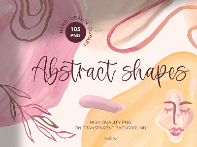 Abstract gouache shapes clipart branding brush stroke clipart gouache gouache clipart graphic design hand drawn logo organic shape png