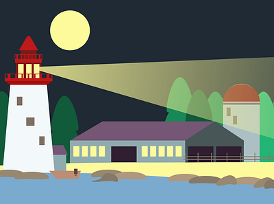 Country Lighthouse design flat identity illustration illustrator logo minimal typography vector web