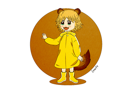Poco's Udon World - Poco fan art anime baby cartoon cute fan art illustration illustrator manga minimal poco raccoon tanuki toddler udon vector world