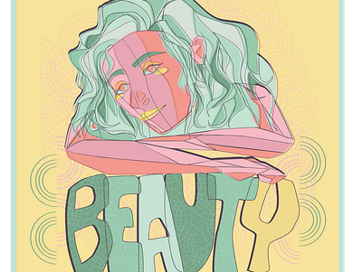 Mujer bonita. beauty character curly hair design gaze girl character illustration illustrator portrait vector vintage colors women yellow