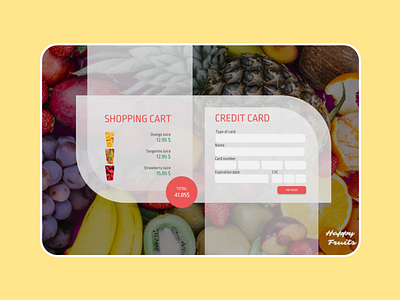 Daily 002 credit card checkout daily 002 dailyui design fruits juice ui uidesign