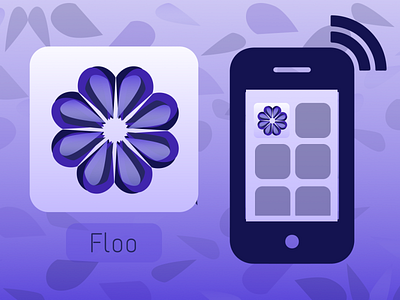 Daily 005- Floo application blue daily ui dailylogochallenge dailyui floo floor flower logo vector