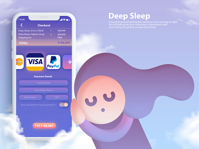 Daily UI challenge | 002 | Credit Card Checkout checkout page credit card dailyui deepsleep design illustration ui uidesign vector