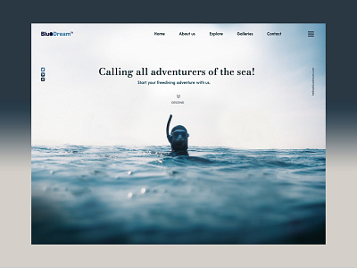 Daily UI challenge | 003 | Landing Page bluedesign dailyui design diving freediving landingpage photography ui website