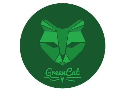 Greencat logo cat green illustrator logo