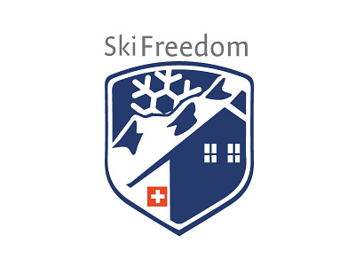 Skifredom chalet illustrator logo ski