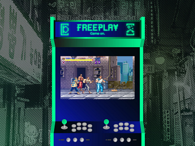 Freeplay advertising arcade bar branding cafe cyberpunk digital game geometric graphicdesign iconography japan japanese monoline logo neon pixel art retro typography videogames