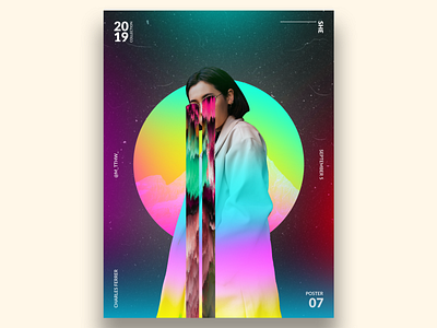 She art artist artwork charles ferrer coat color day7 design girl gradient graphic graphic art graphic arts graphic design inspiration photoshop poster poster a day shades she