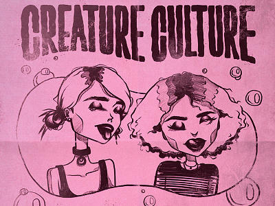 Crop of a Creature Culture Show Flyer digital illustration distressed lettering gig flyer gig poster illustration poster design punk punk girls show flyer show poster