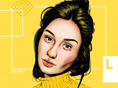 Portrait Giveaway Winner: Lily digital art digital painting digital portrait drawing geometric illustration portrait procreate yellow