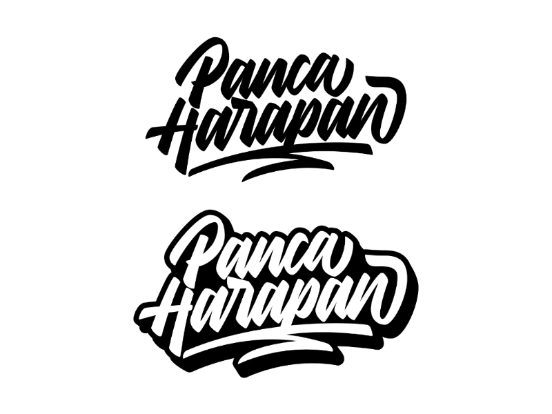 Panca harapan lettering concept logotype logogram merchandise apparel calligraphy typography logo brand monogram lettering
