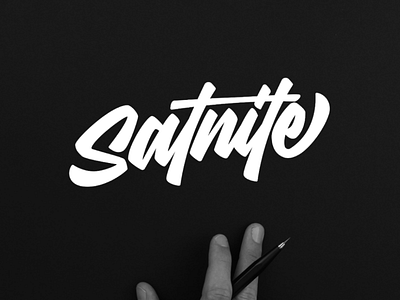 Satnite lettering apparel brand design font freelance lettering logo logotype script tshirt