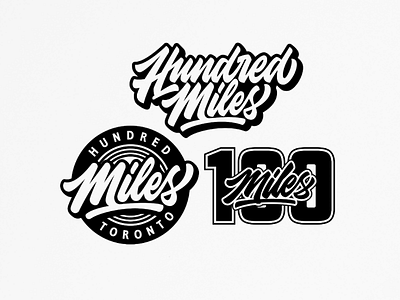 100 miles lettering logo