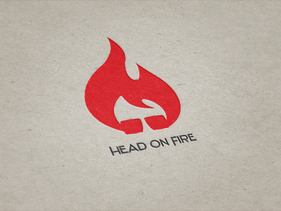 Head on Fire face fire hat head red
