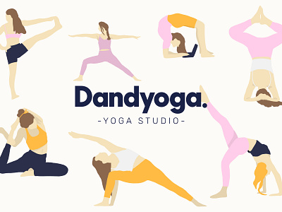 Dandyoga design illustration logo procreate typography yoga