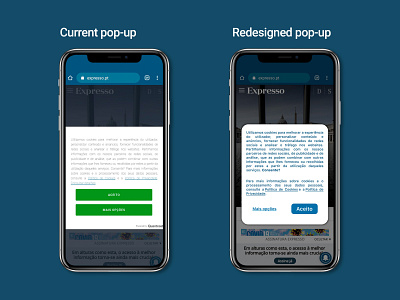 Expresso cookies pop-up cookies dailyui design editorial expresso flat main page minimal mobile pop up popup ui ux web website