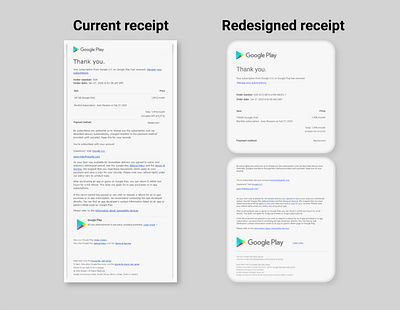 Google email receipt redesign dailyui design desktop email email receipt google minimal mobile receipt ui ux web