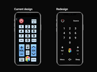 Mobile TV remote app dailyui design flat minimal mobile product redesign tv tv app tv remote ui ux