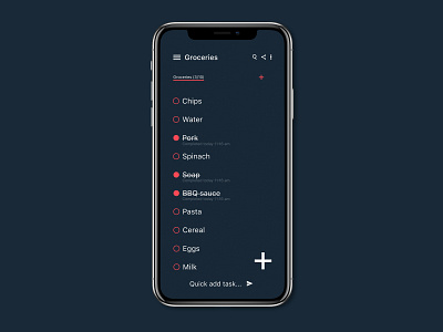 Todo list darkmode app dailyui dark darkmode design flat minimal mobile redesign todo todo list todolist ui ux