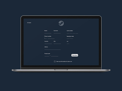 Credit card checkout - Steam redesign checkout credit card creditcard dailyui desktop desktop design flat minimal steam ui ux web