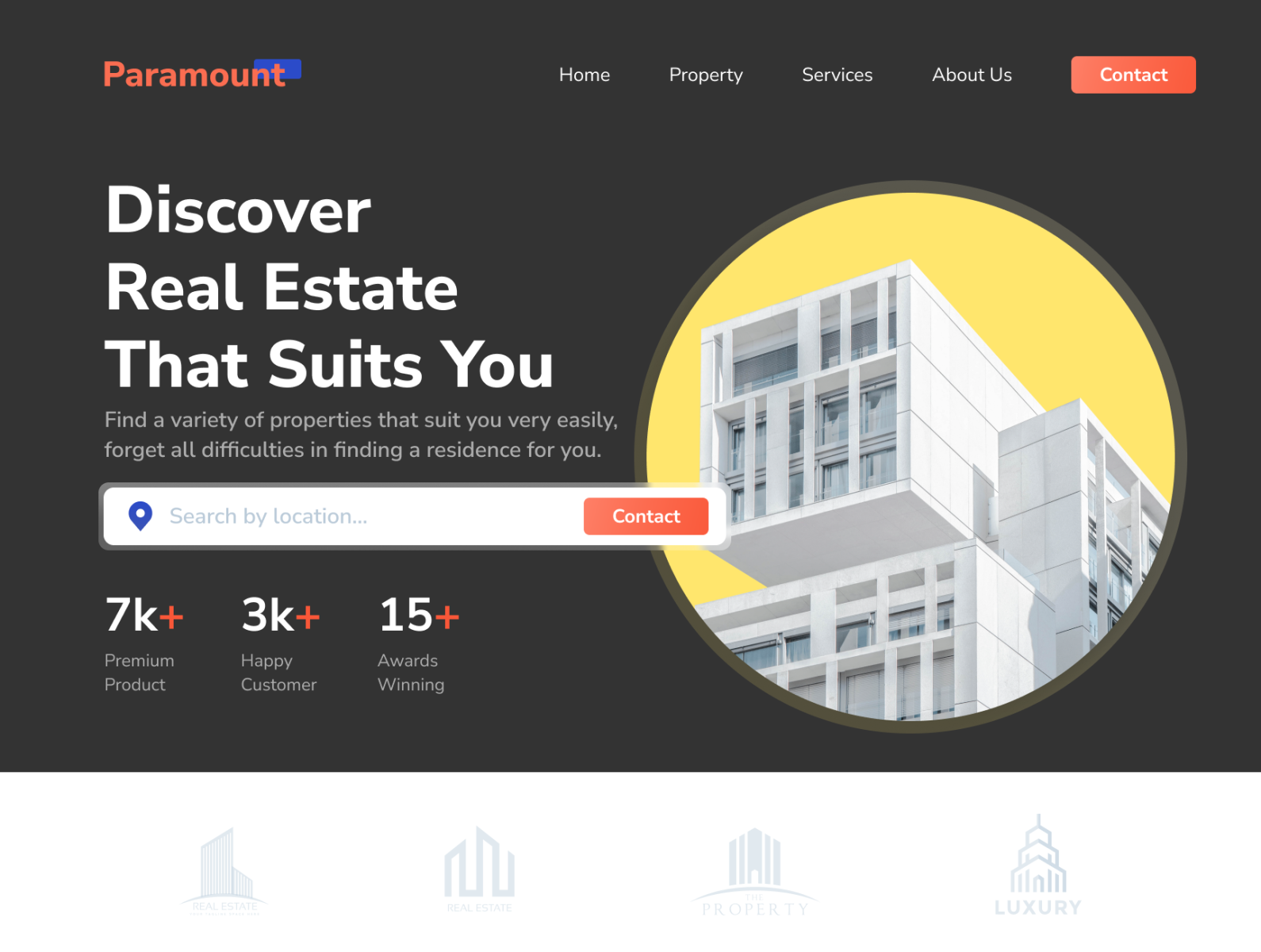 Real Estate Landing Page [Dark] by Ahmed Maknessi on Dribbble