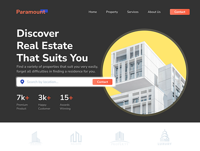 Real Estate Landing Page [Dark] design glass glassmorphism landing landing page real estate ui ux