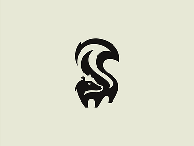 Letter S and Skunk Concept animal design illustration letter s logo simple sketch skunk wild wild animal wild west