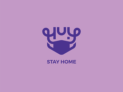 STAY HOME! Please branding coronavirus covid19 design huy logo stayhome vector