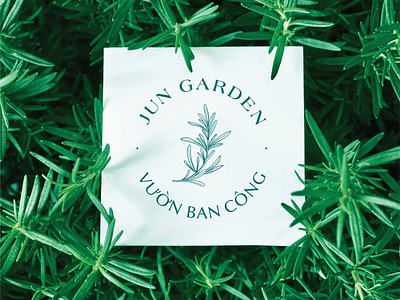 Jun Garden - Vườn Ban Công design garden green j leaf leaves letter line logo natural plants rosemary tree vietnam