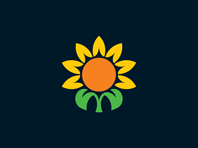 Sunflower Logo Concept branding design flower green halo huytuong leaf logo sun sunflower vietnam yellow