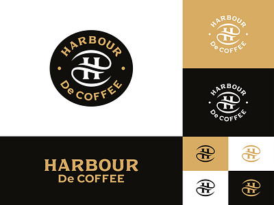 HARBOUR De COFFEE - Unused Logo concept cafe coffee coffee bean design harbor harbour logo vietnam wave