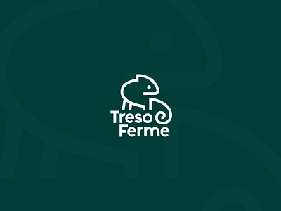 Logo design for TresoFerme app appicon graphicdesign green lizard logo minimal