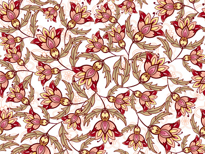 Fête fabric design fabric designer floral floral pattern illustration oranges packaging design pattern redshift surface design surface pattern design surface pattern designer warm