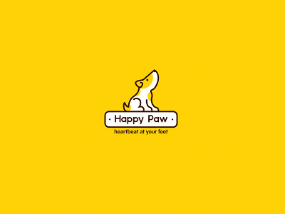 Happy Paw branding dog logo yellow