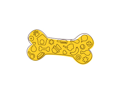 Happy Bone bone happy icon pattern vector yellow